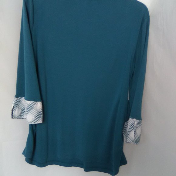 M K M Design Women's Long Sleeve Sweater Color Bluish Green Size 2XL - Picture 4 of 5